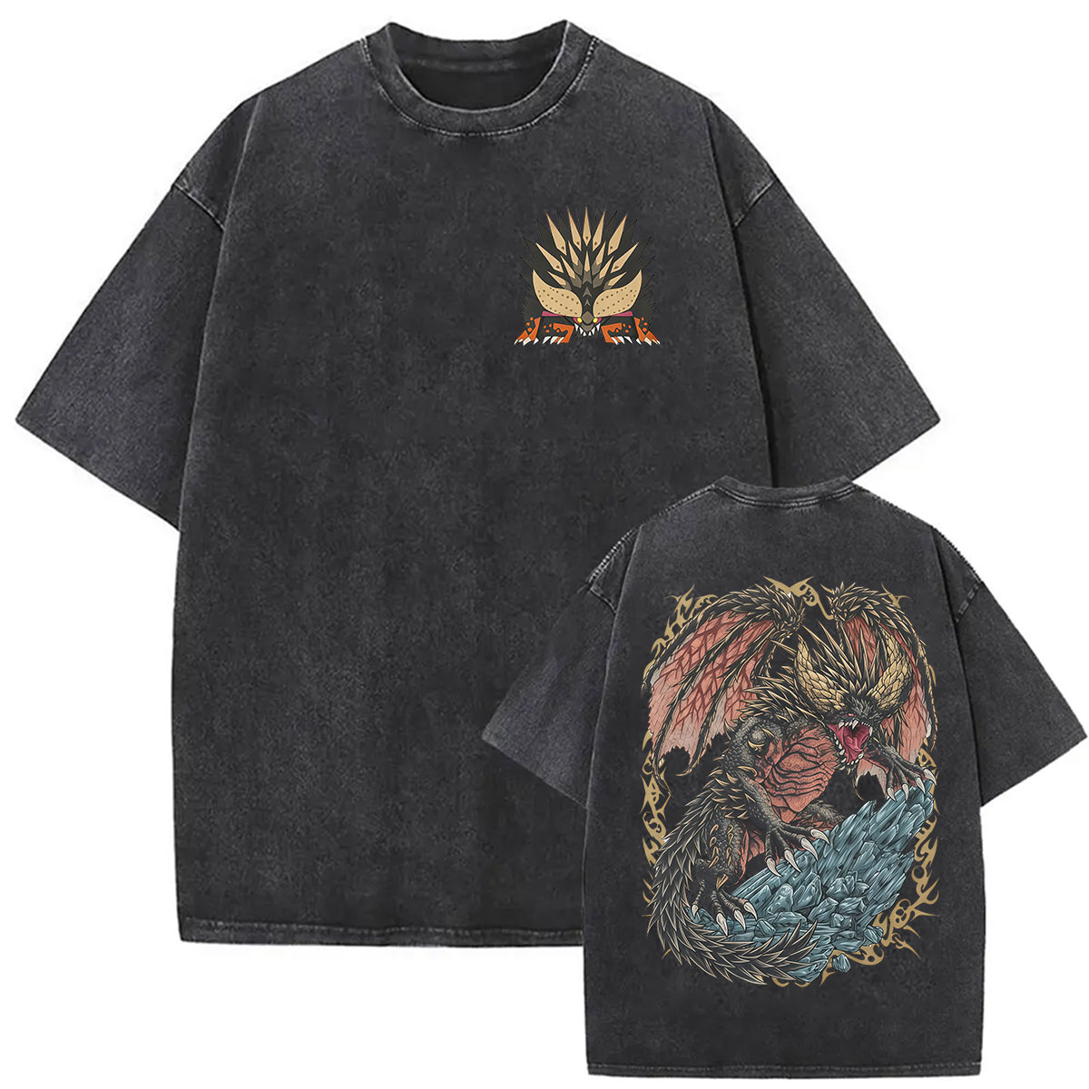 Vintage Washed Monster Hunter  - Retro Gaming T Shirt review and price