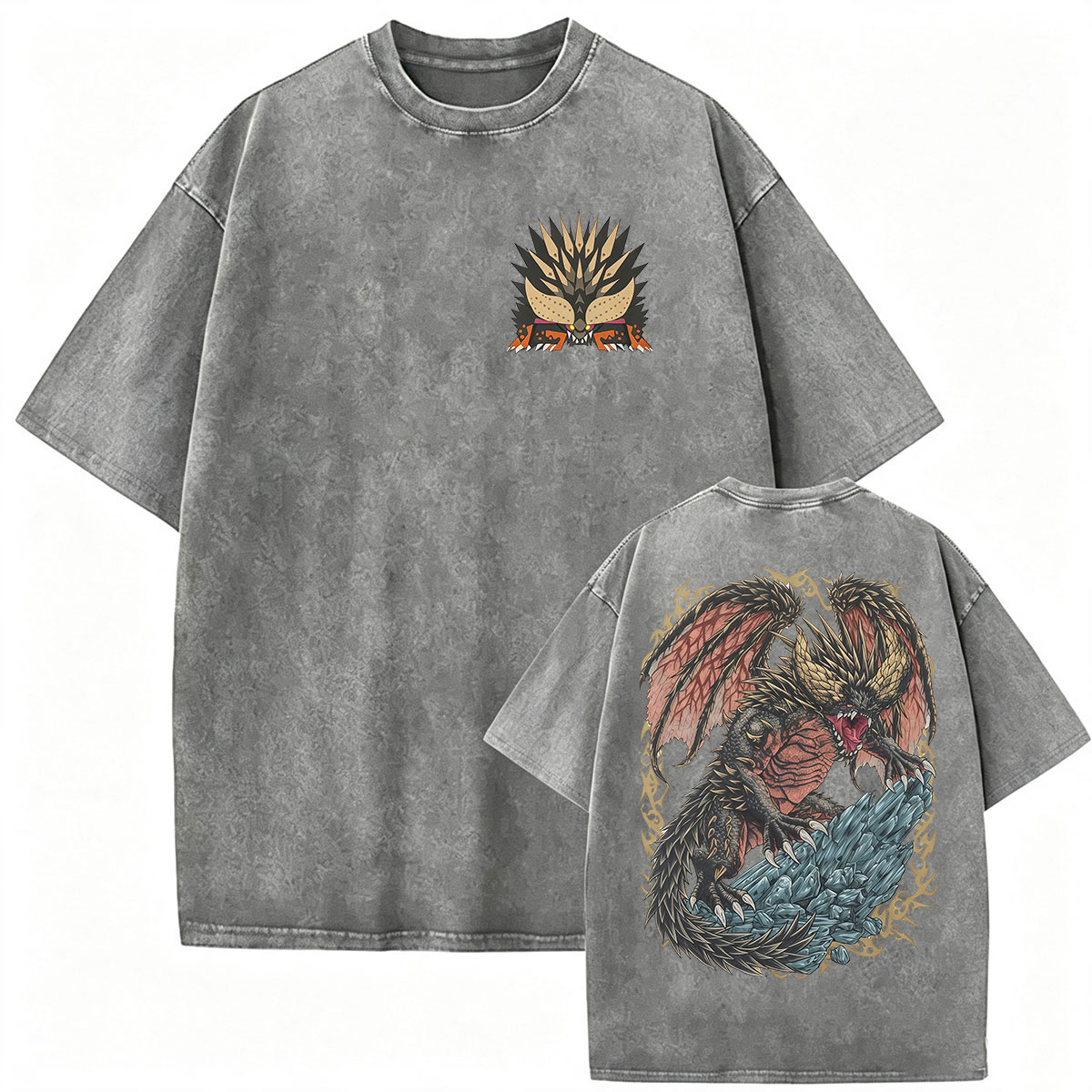 Vintage Washed Monster Hunter  - Retro Gaming T Shirt review and price